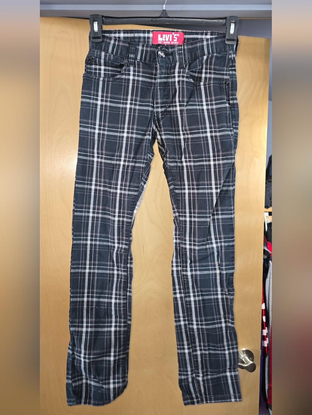 Levi's 510 Black/Blue & White Plaid Super Skinny Pants